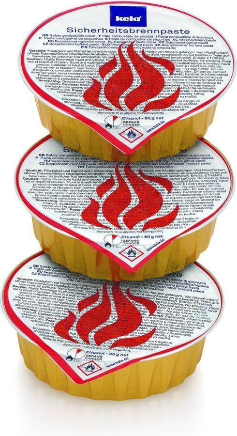 Kela Keuken Magma Brandbare Pasta Set van 3 Stuks Transparant Ethanol