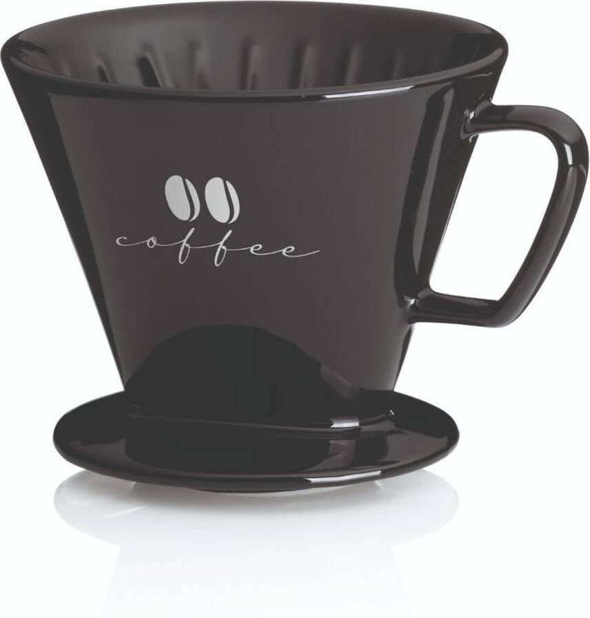 Kela Koffiefilterhouder S Porselein Zwart | Excelsa