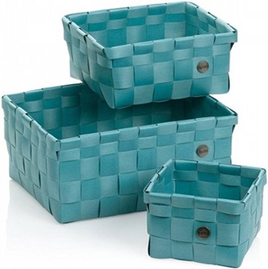 Kela Mand Set van 3 Stuks Polypropyleen Petrol Blauw | Neo