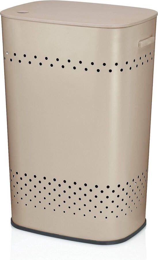 Kela Wasmand Met Zitdeksel 60 L RVS met Poedercoating Beige Malaga
