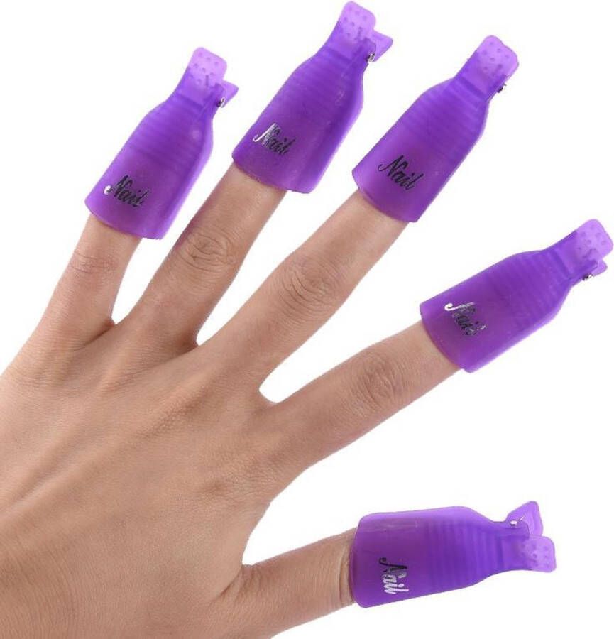 KELERINO. Nagellak Remover Clips Soak off Clips Nagellak Remover Clips (10 stuks) Ideaal voor het verwijderen van soak off gellak of glitter nagellak Paars KELERINO