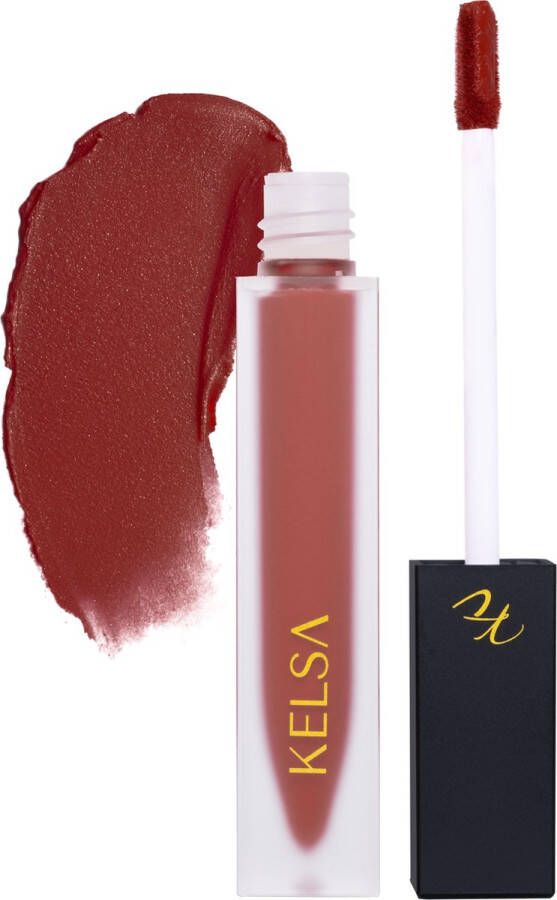 Kelsa Cosmetics Matte Liquid Lipstick Chéngsè- Oranje-Rood