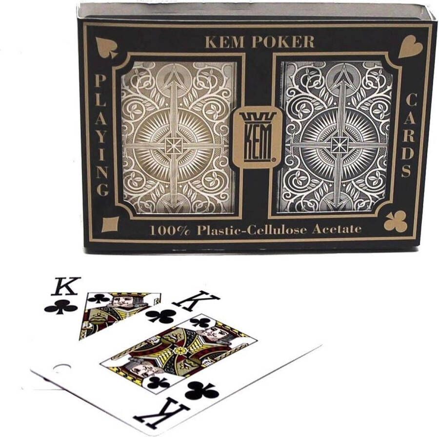 Kem Pokerkaarten 2-pack 100% Black Gold