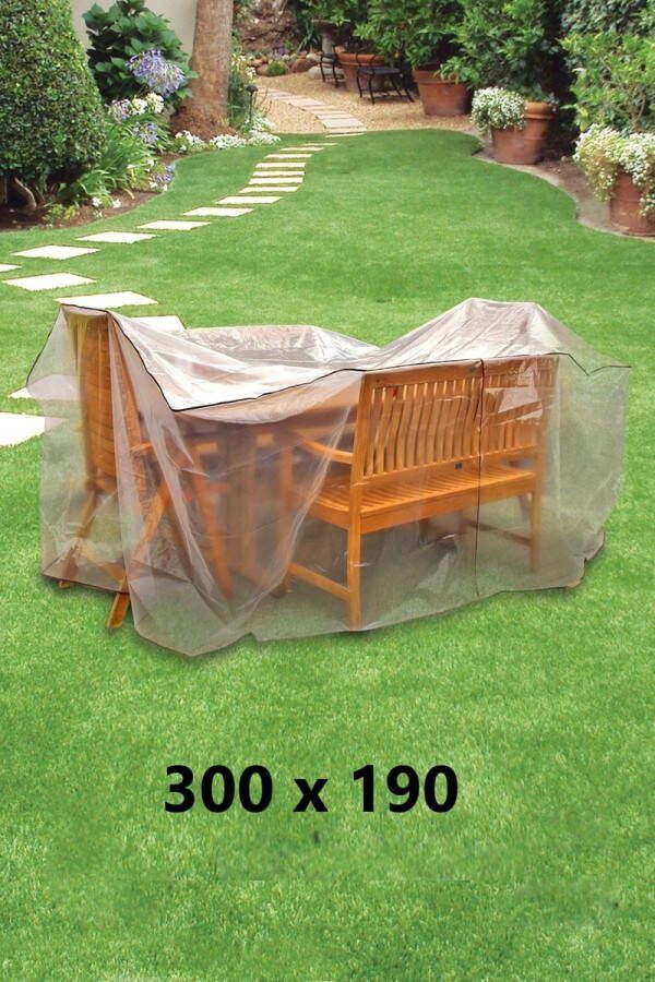 Kemiteks Beschermhoes Tuinmeubelen Transparant 300x190x100 cm Beschermhoes Tuintafel Tuintafelhoes Tuinmeubelhoes