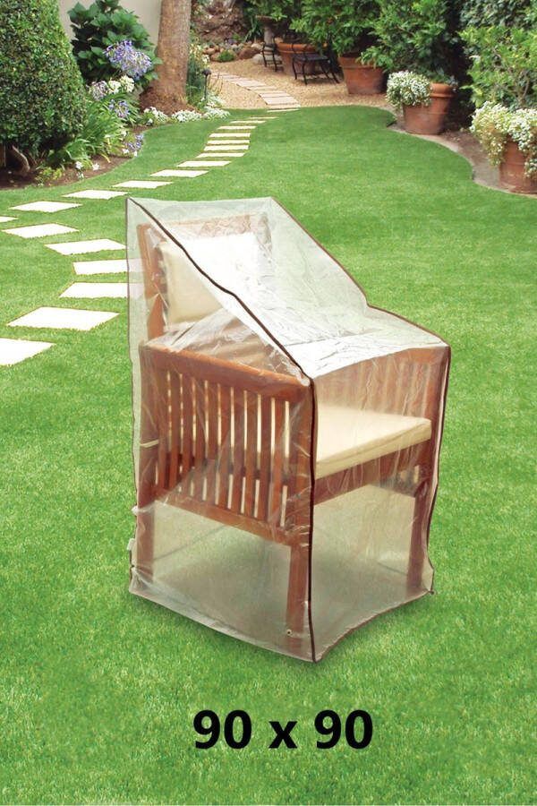 Kemiteks Beschermhoes Tuinmeubelen Transparant Loungestoelhoes 90x90xH65 110 Tuinstoelhoes