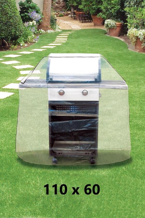 Kemiteks Beschermhoes voor Gasbarbecue BBQ Hoes Waterdicht 110x60xH130 Transparant
