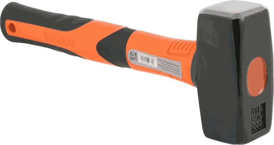 Kendo Moker 1000 gram met ergonomisch fiberglas handvat Vuisthamer 1kg fibersteel