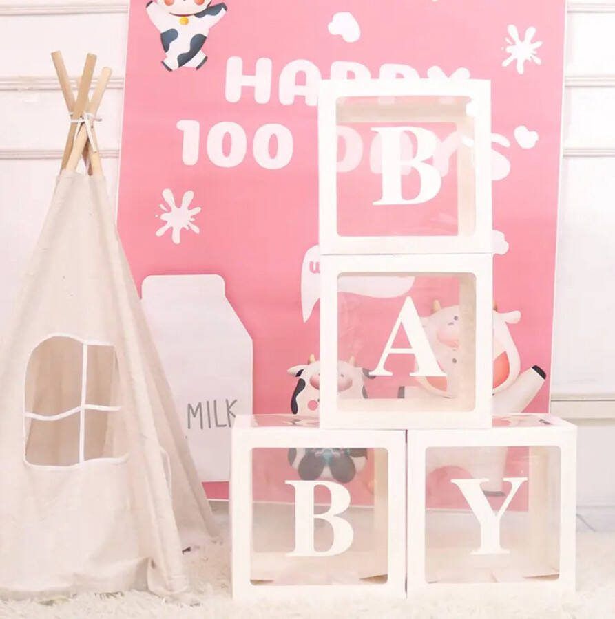 Keroks Decoratiedozen Doorzichtige blokken Baby shower bruiloft Ballon blokken