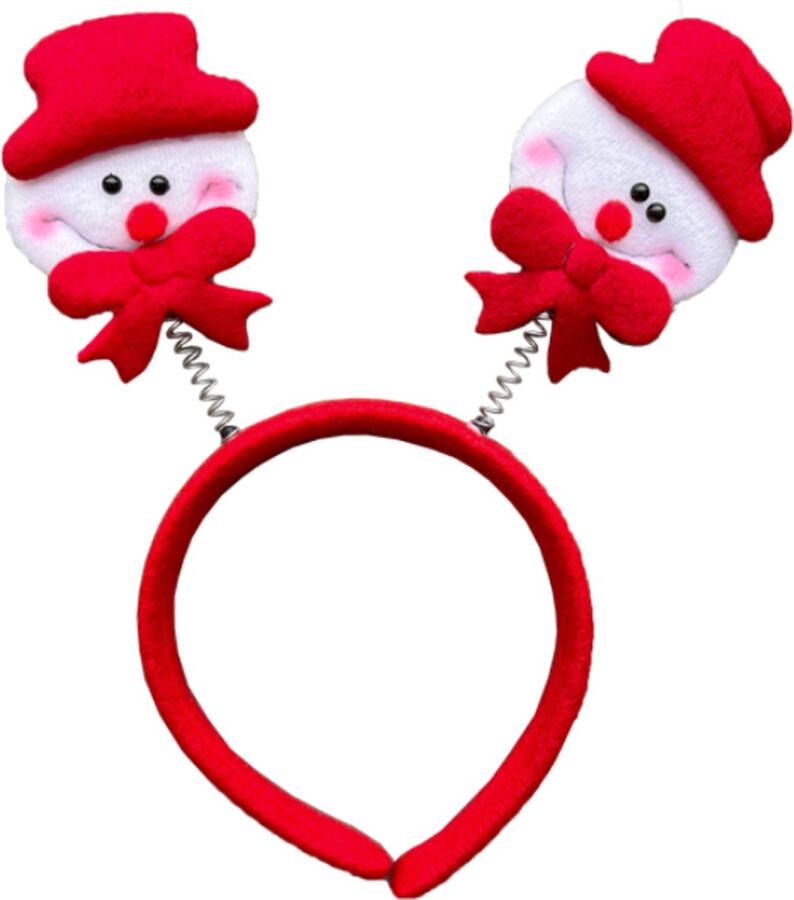 Kerst Haaraccessoire Diadeem Sneeuwpop diadeem Feestdagen Haar accessoires Verkleed accessoires rood wit