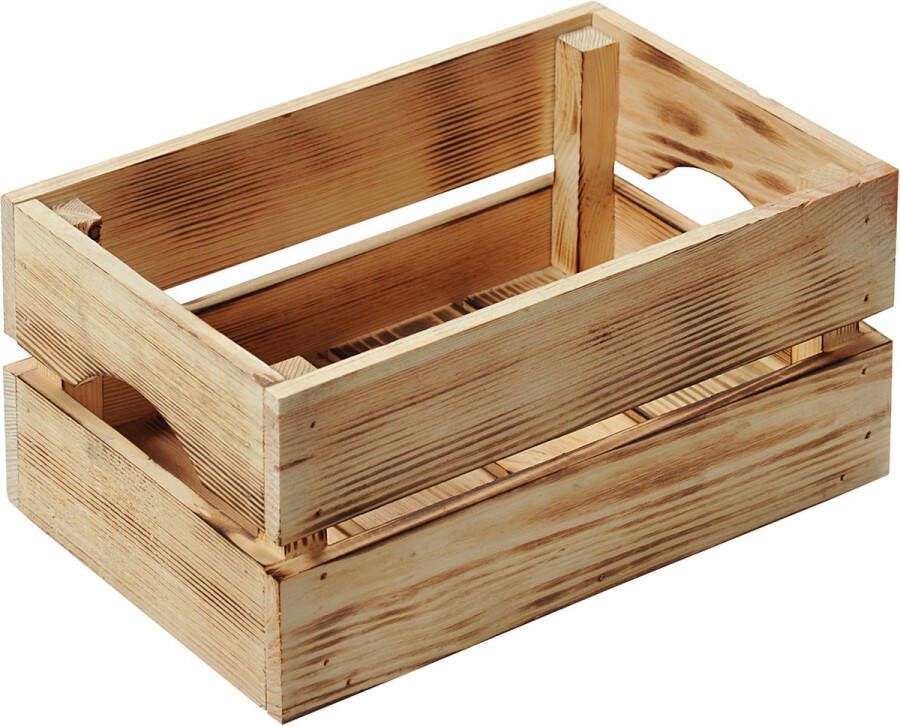 Kesper Fruitkisten opslagbox old look lichtbruin hout L40 x B30 x H15 cm Decoratie huis en tuin Kisten kistjes