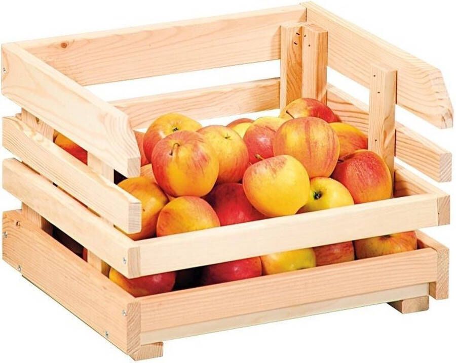 Decopatent FSC Houten Aardappel Fruit Opslag Krat Stapelbaar Opslag Box Kratten Krat voor Aardappels Fruit 37 x 30 x 26 cm