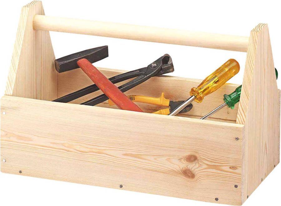Kesper FSC Houten Gereedschapskist FSC Grenen Hout Afm. 42 x 21 x 26 Cm