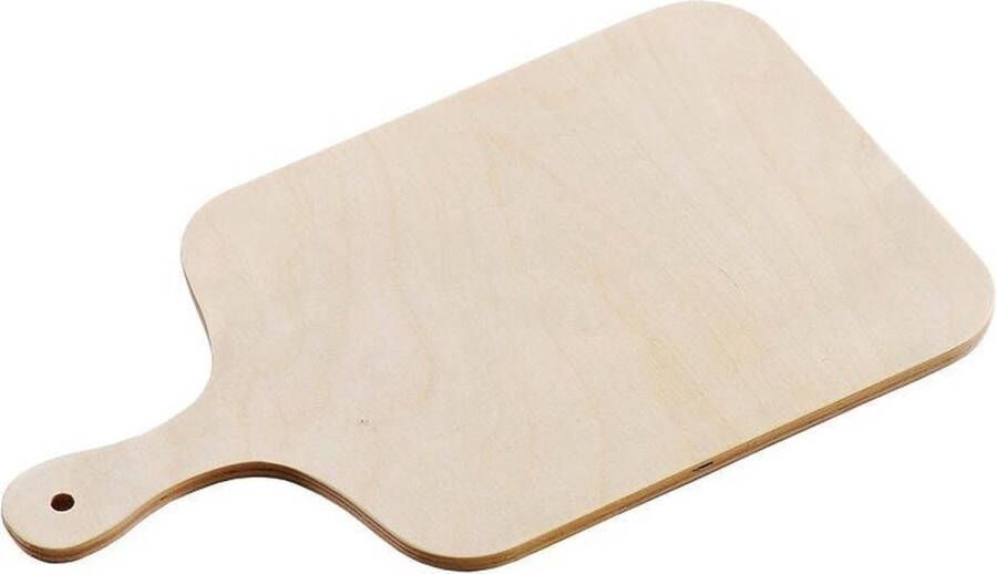 Decopatent FSC Houten Pizzaschep met Handgreep | Pizzaspatel | Broodschep | Pizza schep vierkant | Afm. 38 x 32 x 0 8 Cm.