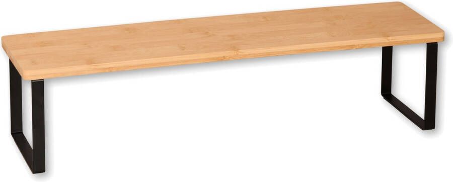 Kesper Keuken aanrecht etagere 1 niveau hout metaal opzet rekje organizer 55 x 15 x 13 cm Keukenhulphouders