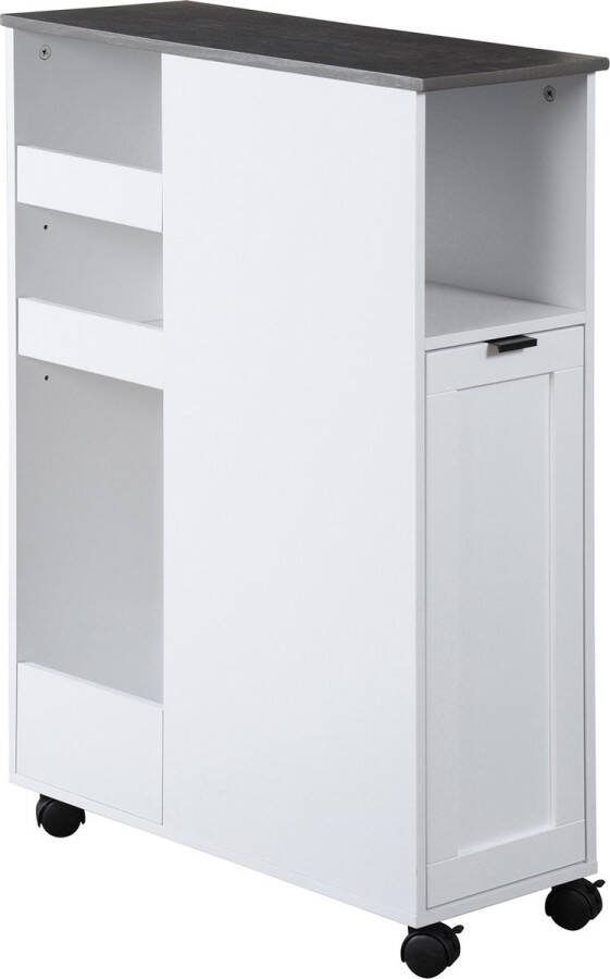 4Goodz Keukentrolley Badkamerwagen 60x25x86 cm Bruin