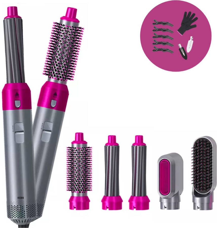 Kess Fohnborstel Hairwrap Airstyler Krultang 5 in 1 Hairstyler Multistyler + 8 accessoires