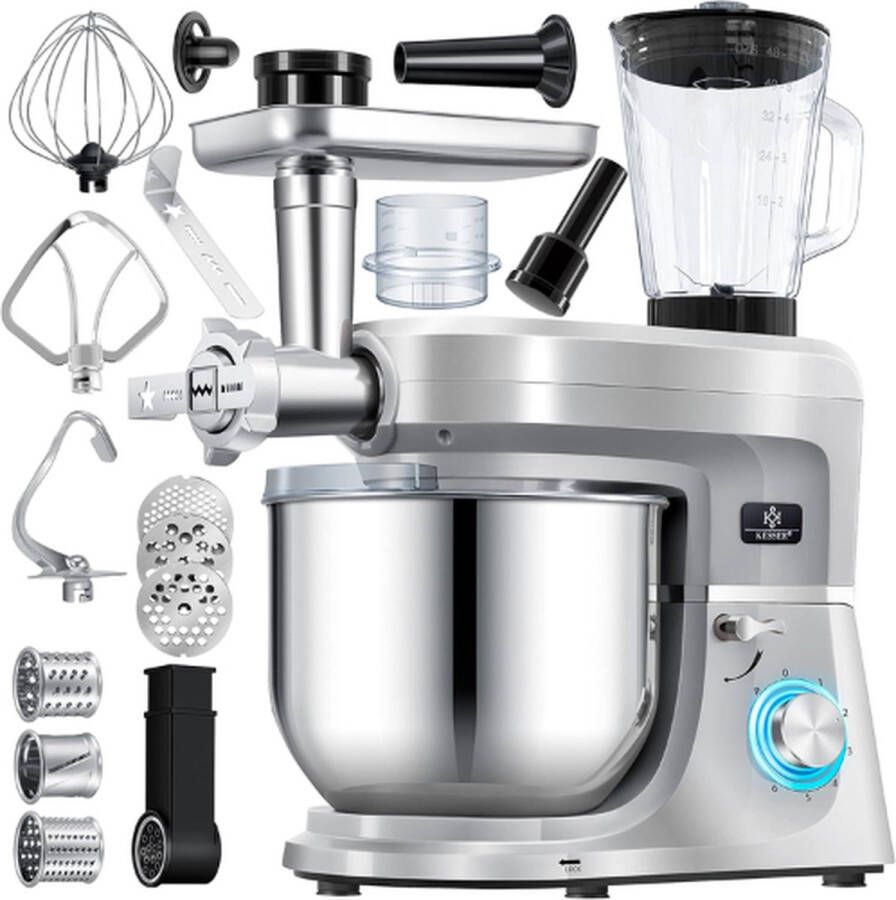 KESSER Keukenrobot Keukenmachine Foodprocessor Keukenrobots Keukenmachines Keuken Machine Keukenmixer Foodprocessor 1700 Watt Deegmachine