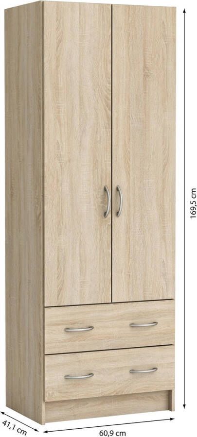 Demeyere DUAL Garderobe klassiek volwassen kamer decor geborsteld eikenhout L 61 cm