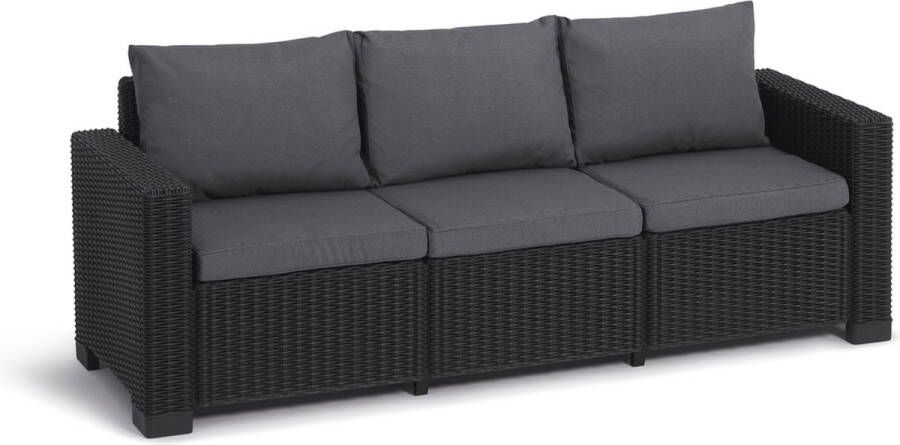 Keter Allibert California Loungebank 3 personen 198x68x71 5cm Antraciet