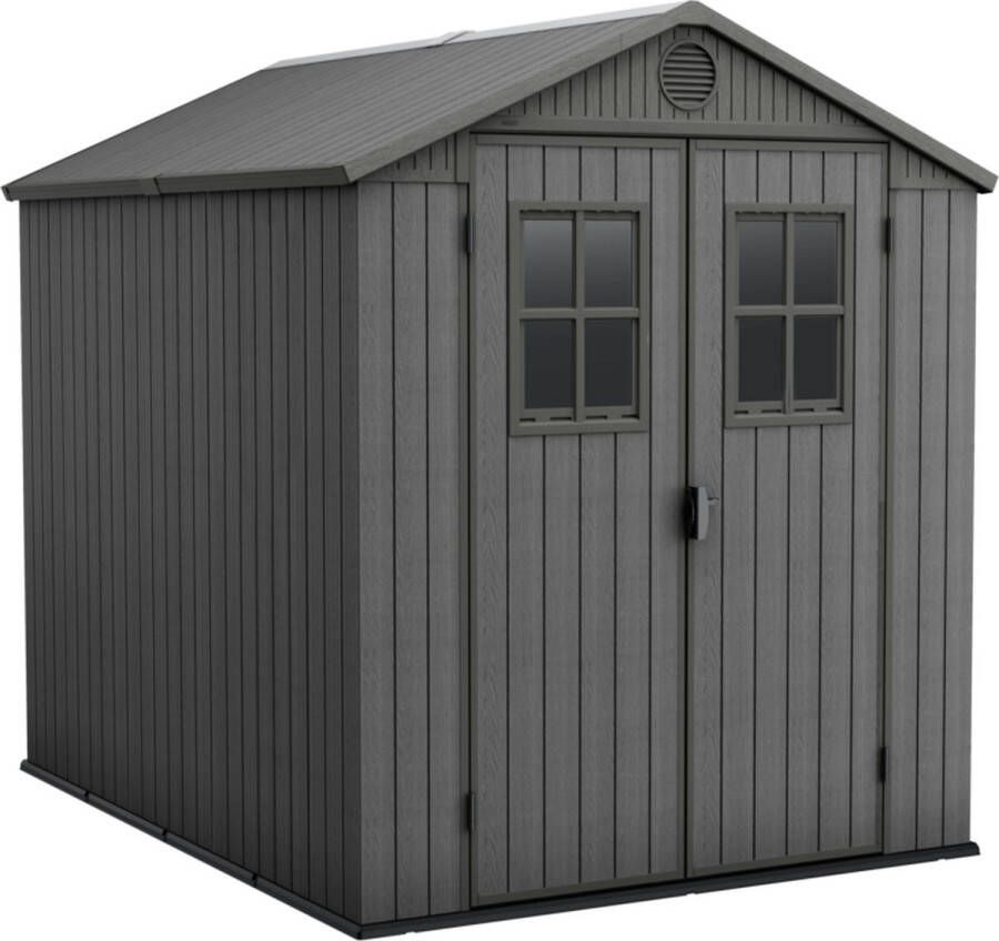 Keter Darwin 68 Tuinhuis dubbele deuren + ramen 190x244x221 cm Grijs