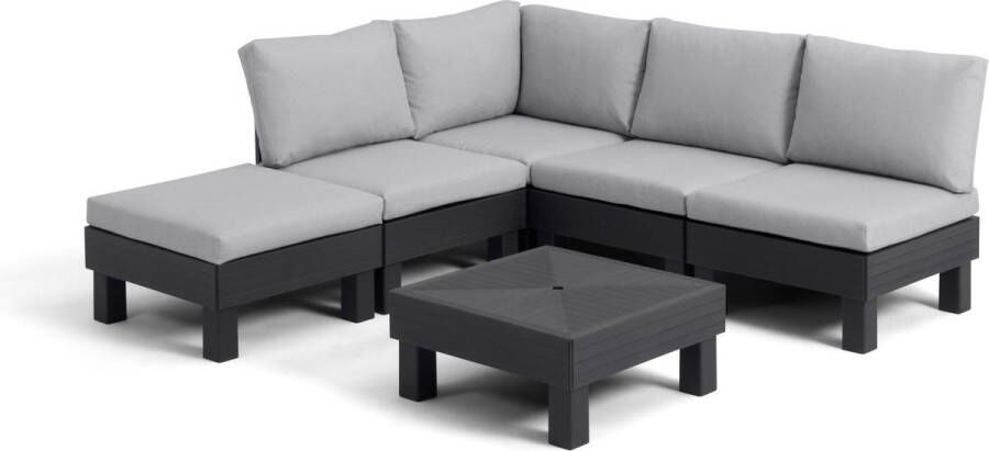 Keter Elements Loungebank + Balkonset 5 A 6 Personen Grafiet