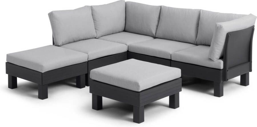 Keter Elements Loungebank 2 Stuks 6 Personen Grafiet