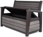 Keter Hudson Bench box 2-zits bank Opbergbox Hout look & feel 227L 138x63x89cm Antraciet - Thumbnail 1