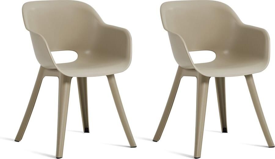 Keter Akola Tuinstoelen 2 Stuks -56 5x55x80cm Taupe