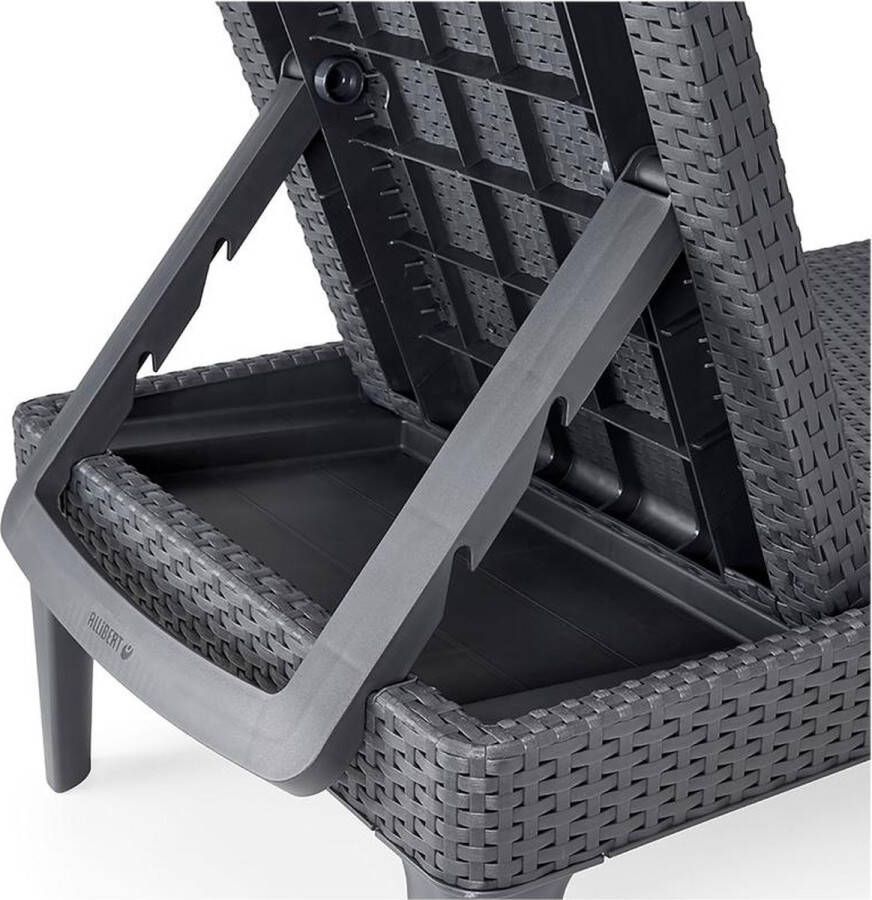 Keter ligbed Jaipur 187 5 x 58 cm Grijs verstelbaar in 4 standen 98% gerecycled materiaal