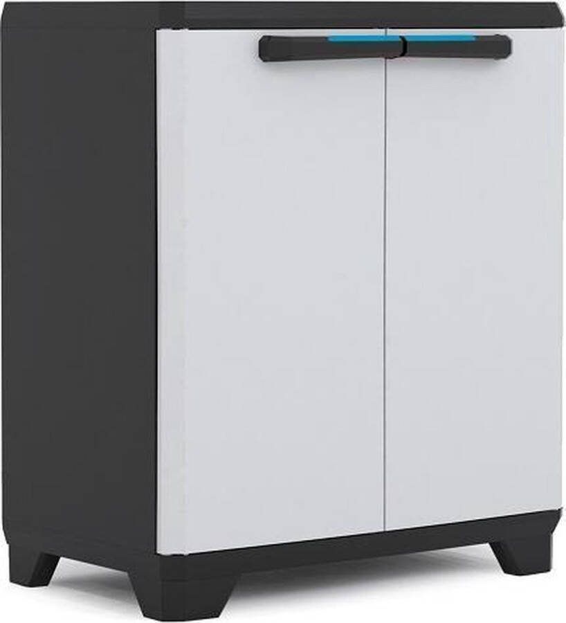 Keter Linear Opbergkast laag 1 plank- 39x68x90cm Zwart Grijs