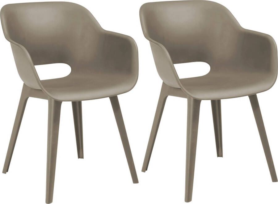 Keter Akola Tuinstoelen 2 Stuks -56 5x55x80cm Taupe