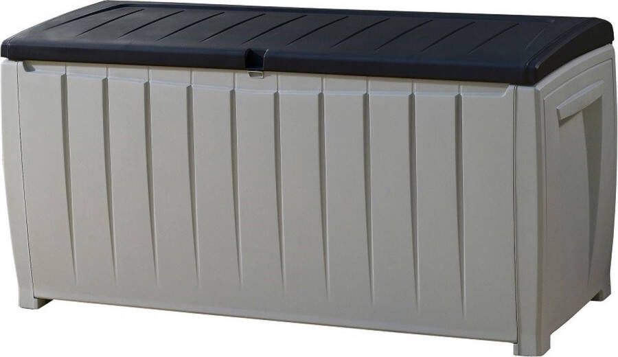 Keter Novel kussenbox 340 liter Kunststof 124 x 62.5 x 125 cm grijs zwart