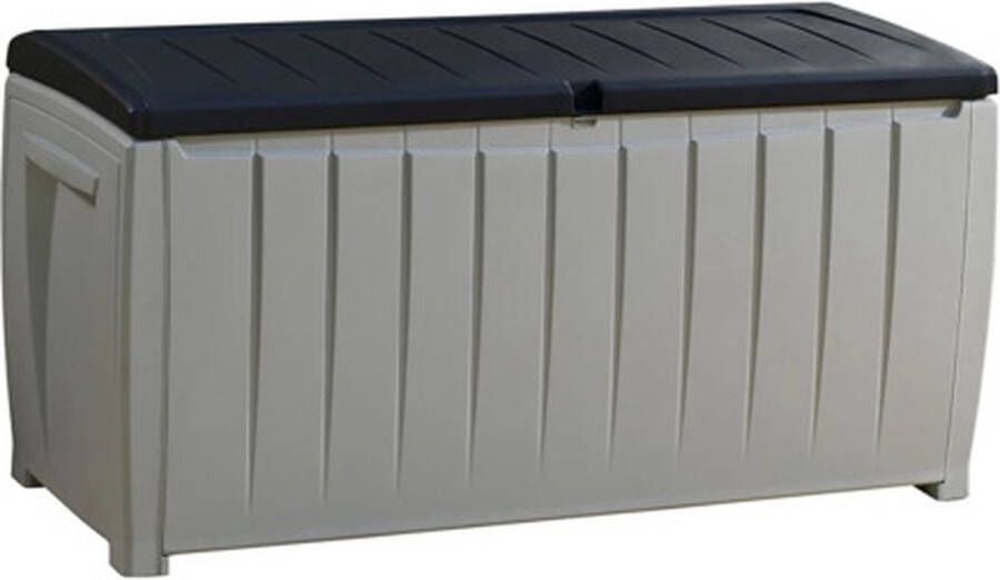 Keter Novel kussenbox 340 liter Kunststof 124 x 62.5 x 125 cm grijs zwart - Foto 2