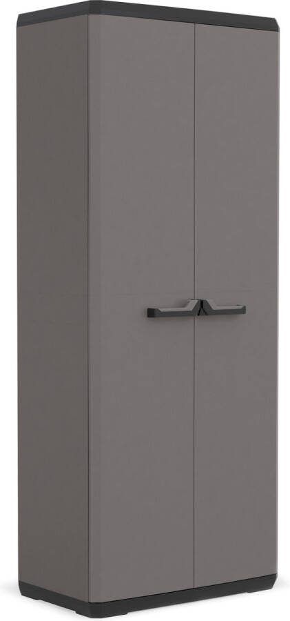 Keter Più Multipurpose Opbergkast 3 planken 39x68x166cm Donkergrijs Zwart