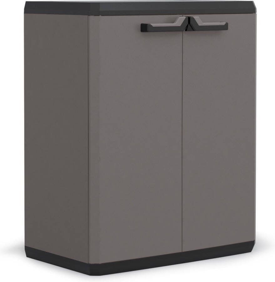 Keter Lage Kast Piu Met 1 Plank 68x39x83cm Donkergrijs zwart