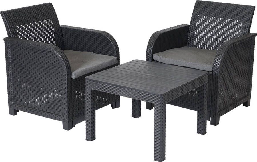 Keter Rosalie balkonset 3-delig Orlando loungetafel 65x63 cm