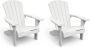 Keter Troy Adirondack Tuinstoel set van 2 85x80x96 5cm Wit - Thumbnail 1