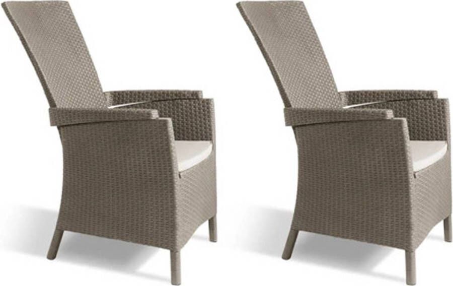 Keter Allibert Tuinstoelen Verstelbaar Vermont 2 St Cappuccino