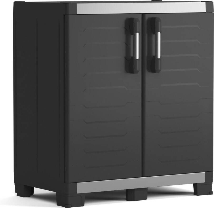 Keter Opbergkast laag Garage XL 99 cm zwart en grijs