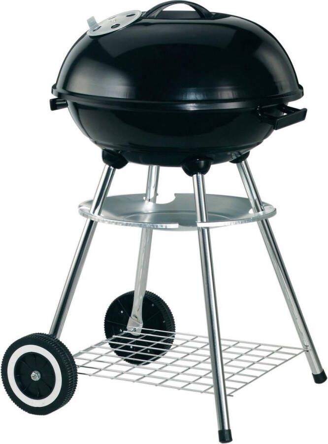 Kettle Garden Grill Houtskool Barbecue Grilloppervlak Ø 44 cm Met As Vanger Zwart