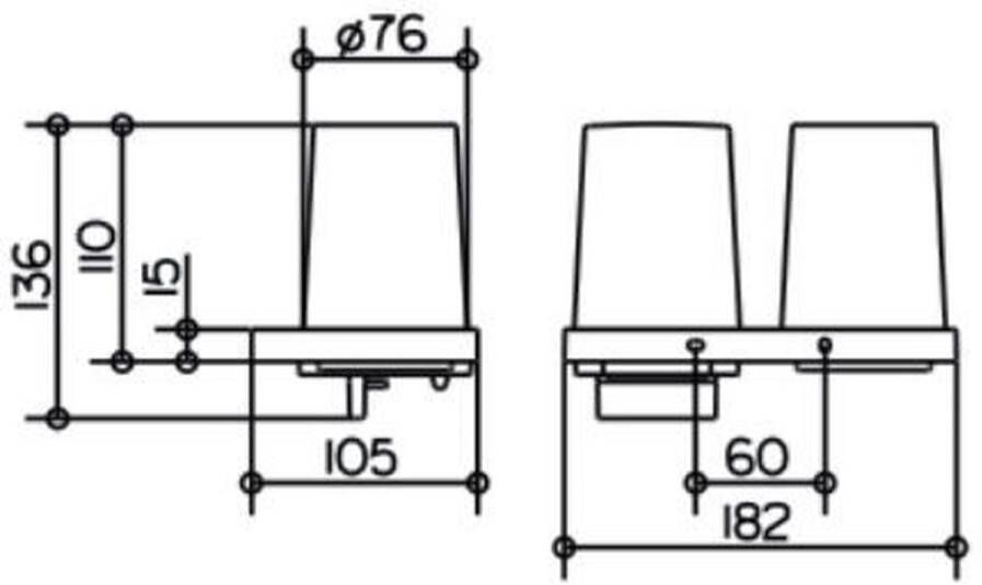 Keuco Zeeppomp en bekerhouder wand Edition 11 chroom wit 11153