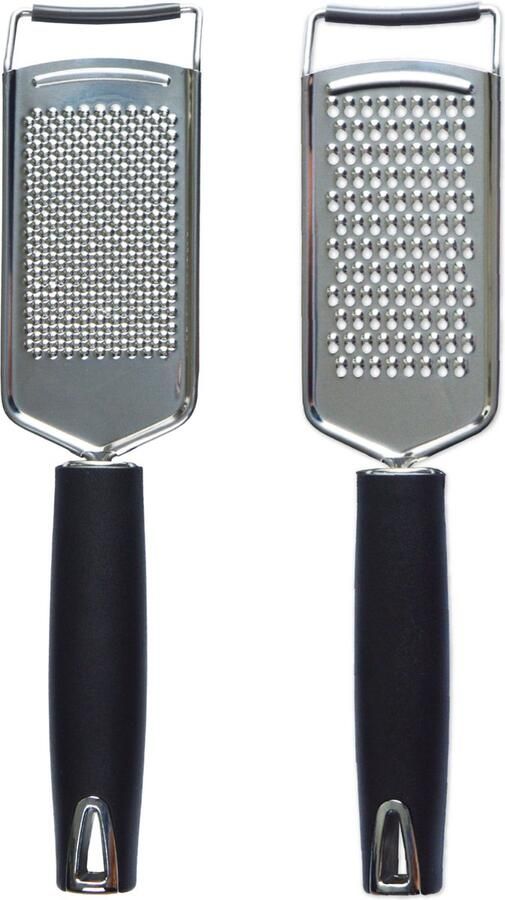 Keufens Handrasp Set van 2 3mm + 1 5mm Hand Rasp Ophangbaar RVS Kaasrasp Keukenrasp Gemberrasp Groenterasp