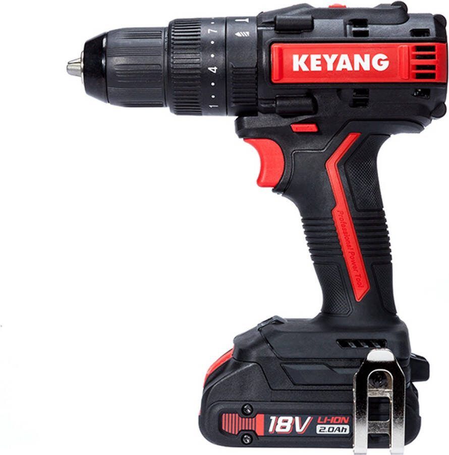 Keyang DM18BLW accu klopboor- schroefmachine 18V set (2x 2.0Ah accu) in koffer