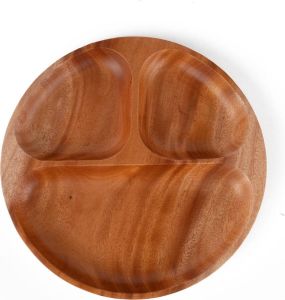 Khaya Woodware Khaya houten bord voor hapjes fondue gourmet & kids vegan duurzaam
