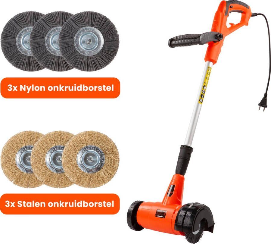Kibani elektrische onkruidborstel 400W Inclusief 6 borstels 11cm diameter Voegenreiniger Stalen en Nylon borstel Voegenborstel Onkruidverwijderaar Onkruidverdelger Voegborstel