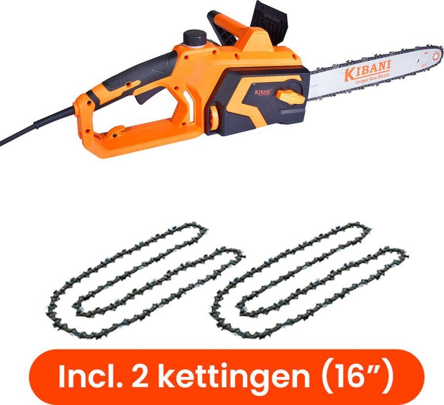 Kibani Kettingzaag Elektrisch – 1800W Extra Ketting Zwaardlengte 40 cm Zaagt tot Ø40.5 cm