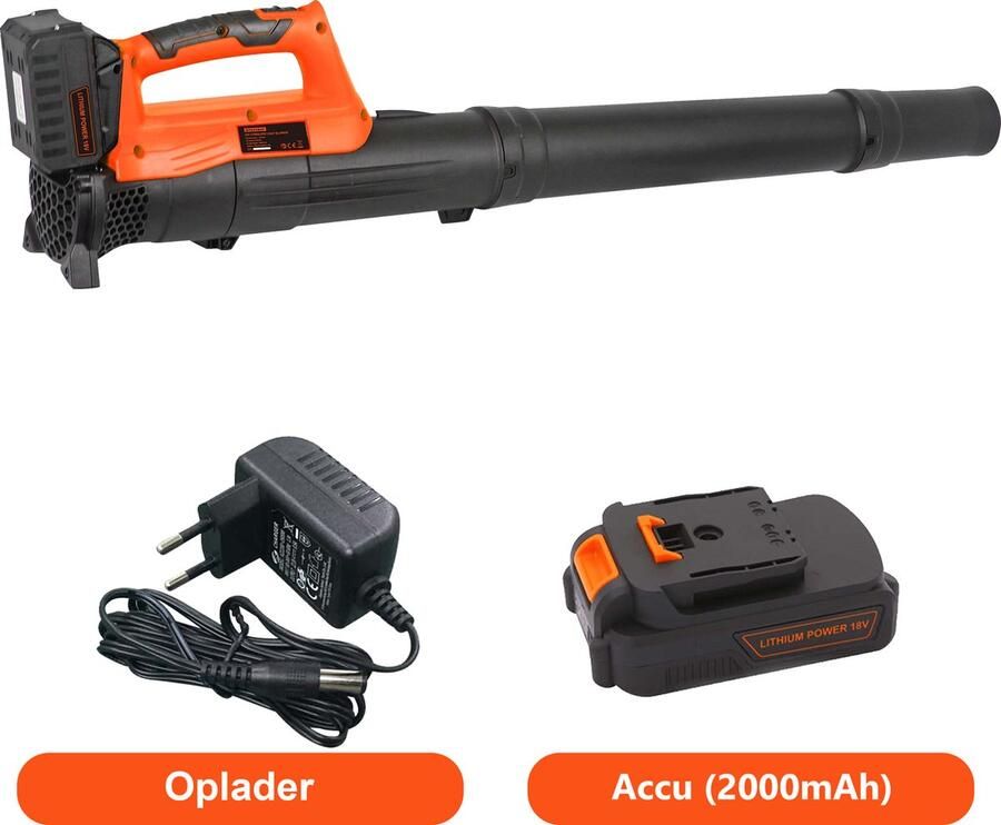 Kibani accu bladblazer 18V grote mondopening blaassnelheid 200km h bladblazer accu bladblazer met accu en oplader bladblazer elektrisch bladblazers