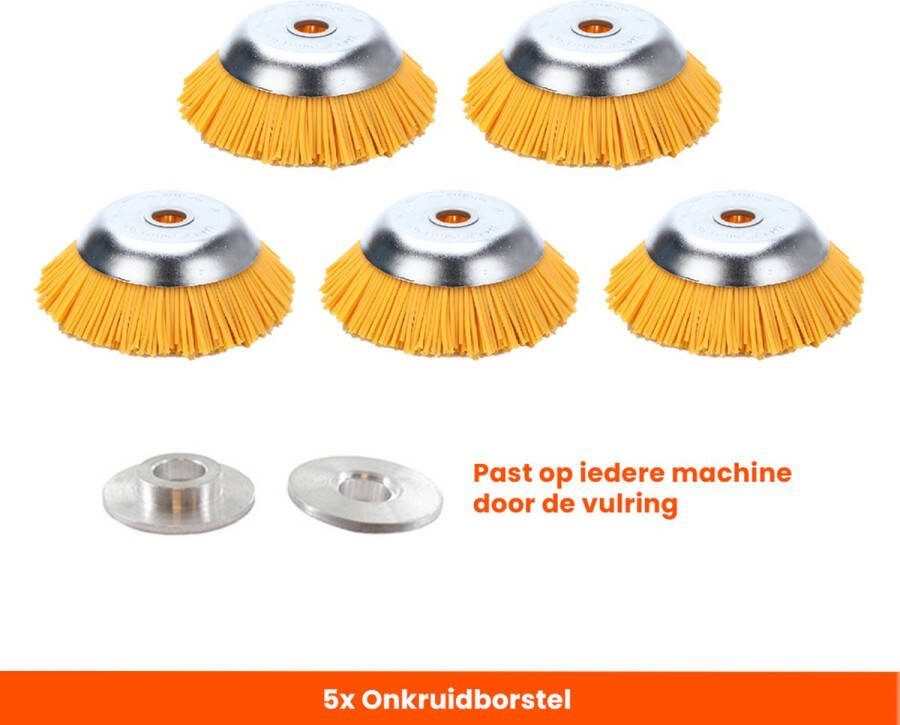 Kibani nylon onkruidborstel 20cm per 5 onkruidborstel bosmaaier voegenborstel staalborstel onkruidverwijderaar grastrimmer nylon universele nylon onkruidborstel
