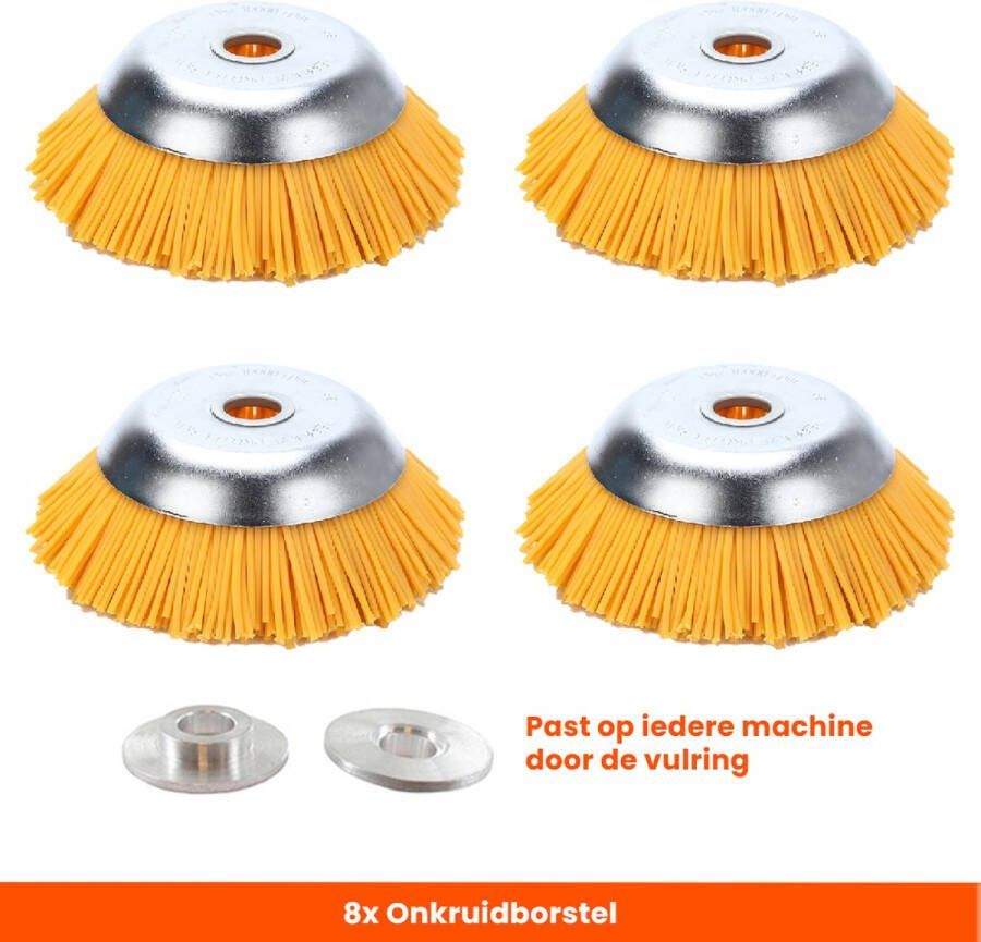 Kibani nylon universele onkruidborstel 20 cm per 4 inclusief vulring onkruidverwijderaar – bosmaaier tuingereedschap