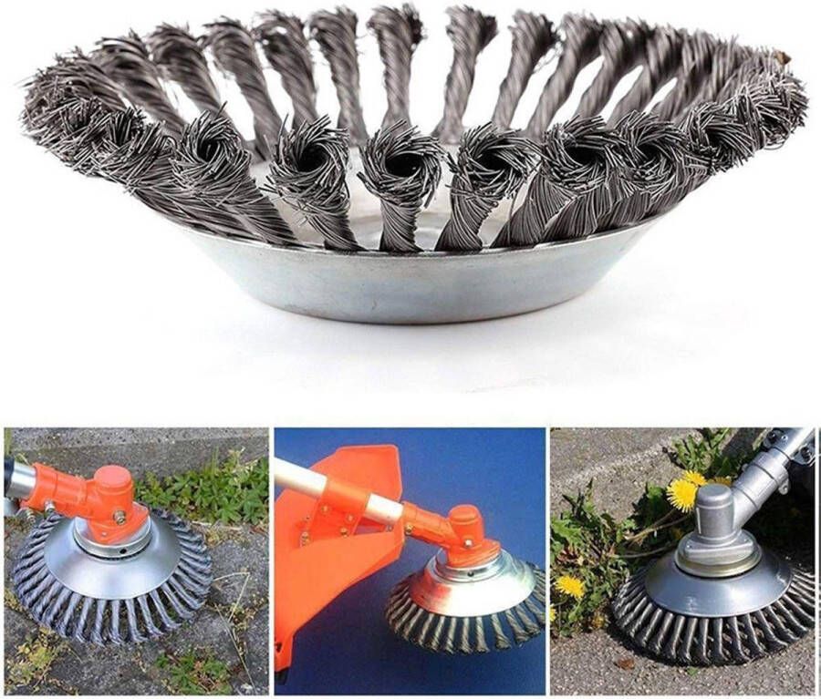 Onkruidborstel voor bosmaaier 160mm 16 cm staalborstel Nieuw Universele Onkruidborstel 160 mm Onkruidverwijderaar Voegenborstel Grastrimmer